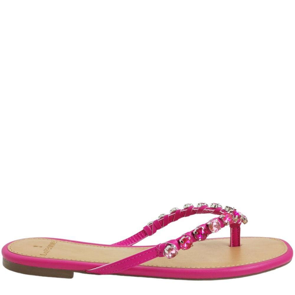 Rasteirinha Feminina Casual Dia a Dia Bico Quadrado com Pedrarias La Femme 46.282