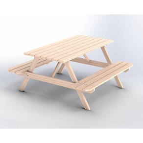 Mesa Picnic Madeira Maciça 140cm X 70cm Marroml