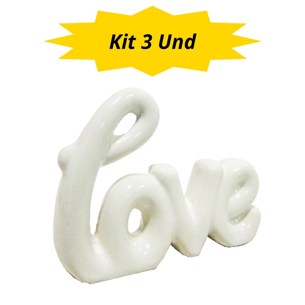 Kit 3 und - Enfeite de Mesa - Porcelana - Love