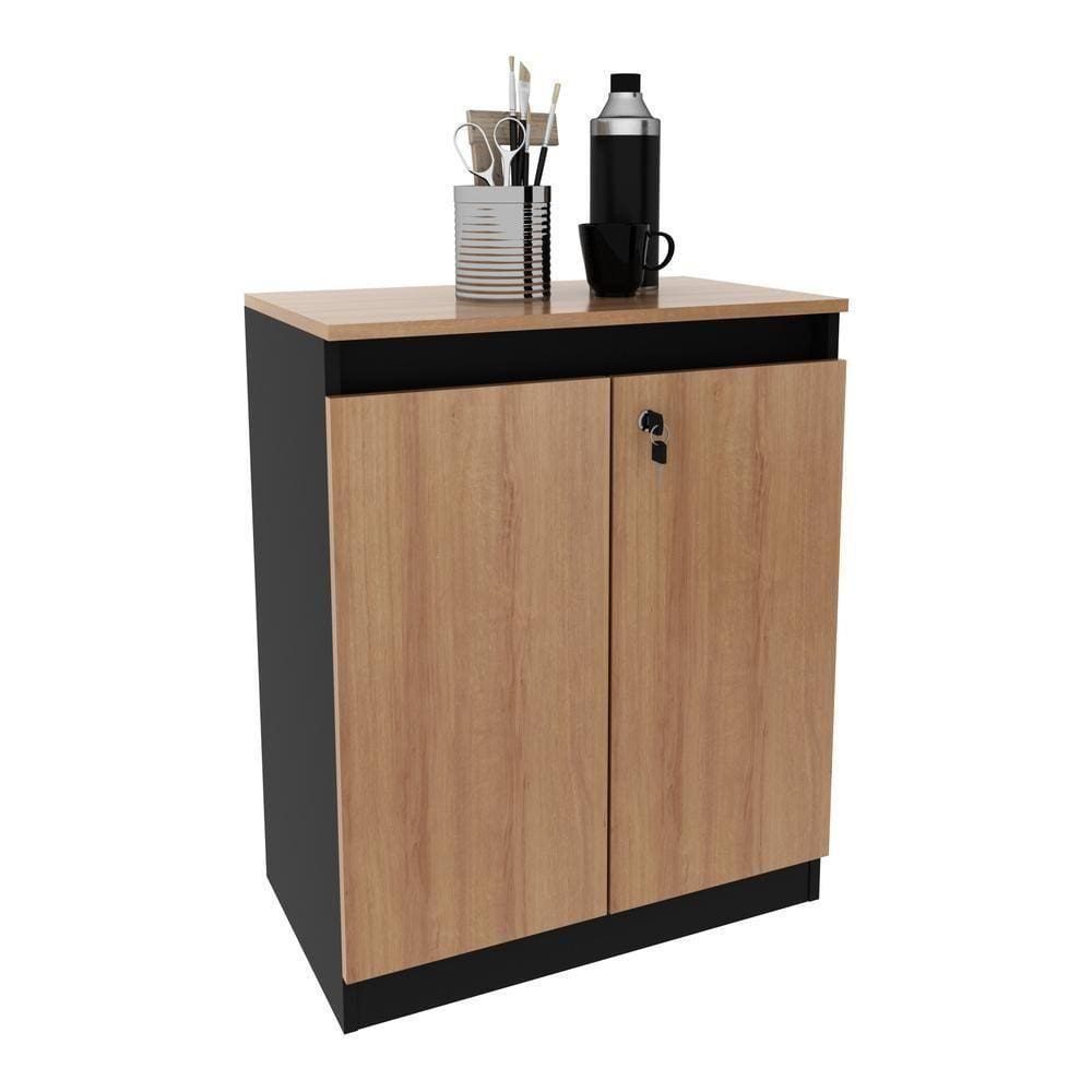 Balcão Escritório Com Chave Multimóveis Cr25046 Amêndoa-preto