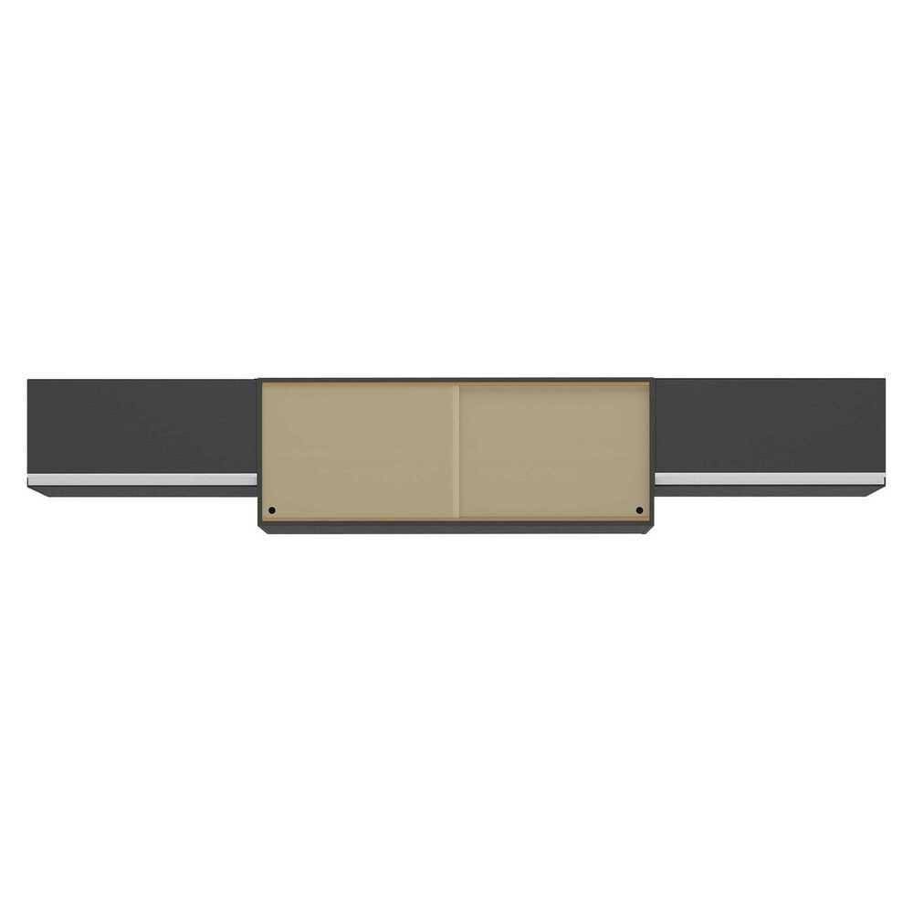Kit 3 Armários De Cozinha Aéreos 4 Portas Veneza Multimóveis Mp2152 Preto/branco Preto/branco
