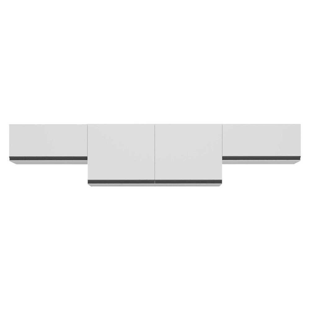 Kit 3 Armários De Cozinha Aéreos 4 Portas Veneza Multimóveis Mp2151 Branco/preto Branco/preto