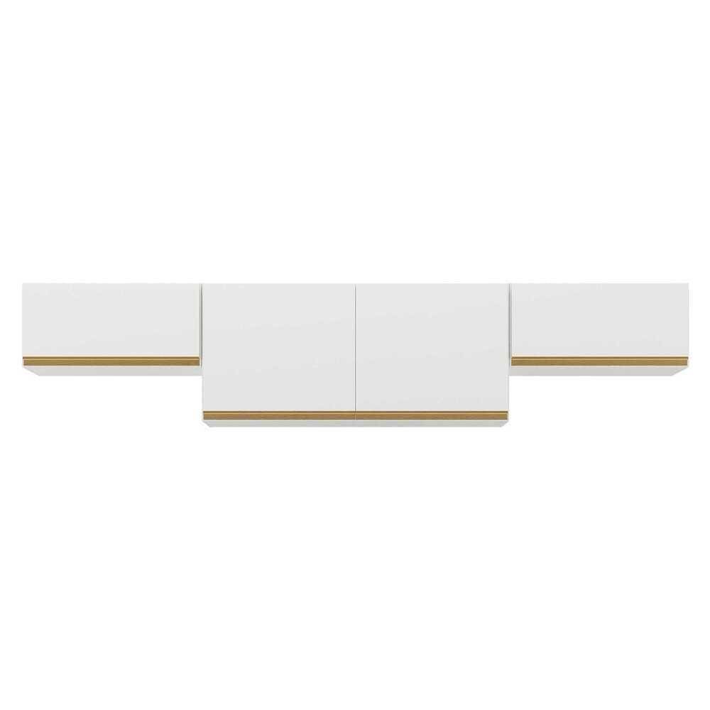 Kit 3 Armários De Cozinha Aéreos 4 Portas Veneza Multimóveis Mp2151 Branco/dourado Branco/dourado