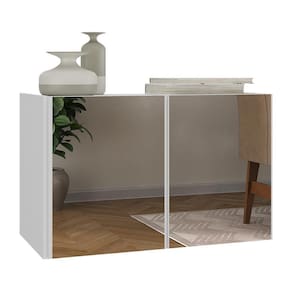 Aparador Buffet Suspenso Com Espelhos 2 Portas Multimóveis Mp8003 Branco Branco
