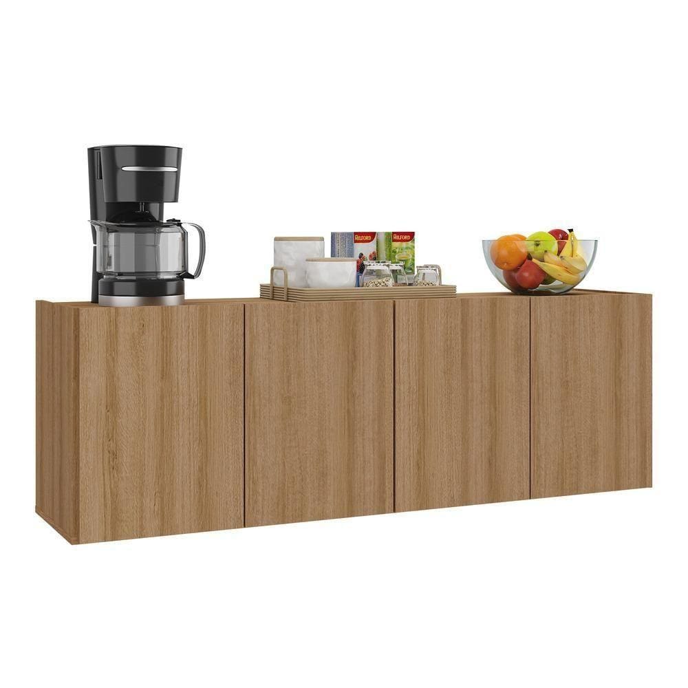 Balcão De Cozinha Suspenso 4 Portas Multimóveis Mp2167 Rustic Rustic