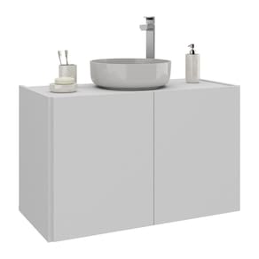 Gabinete De Banheiro 62,5cm Suspenso 2 Portas Multimóveis Mp5044 Branco Branco