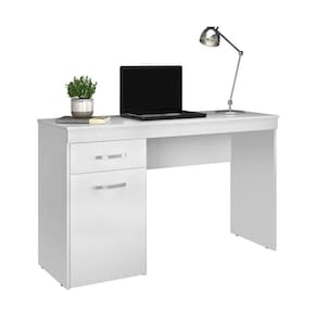 Escrivaninha Com 1 Porta E 1 Gaveta Multimóveis Cr25268 Branco Branco