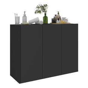 Balcão Multiuso Organizador Para Banheiro 3 Portas 90cm Multimóveis Mp5039 Preto Preto