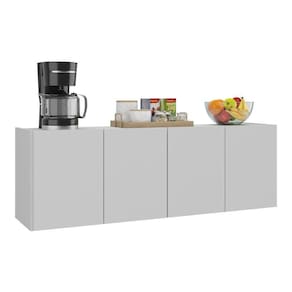 Balcão De Cozinha Suspenso 4 Portas Multimóveis Mp2167 Branco Branco