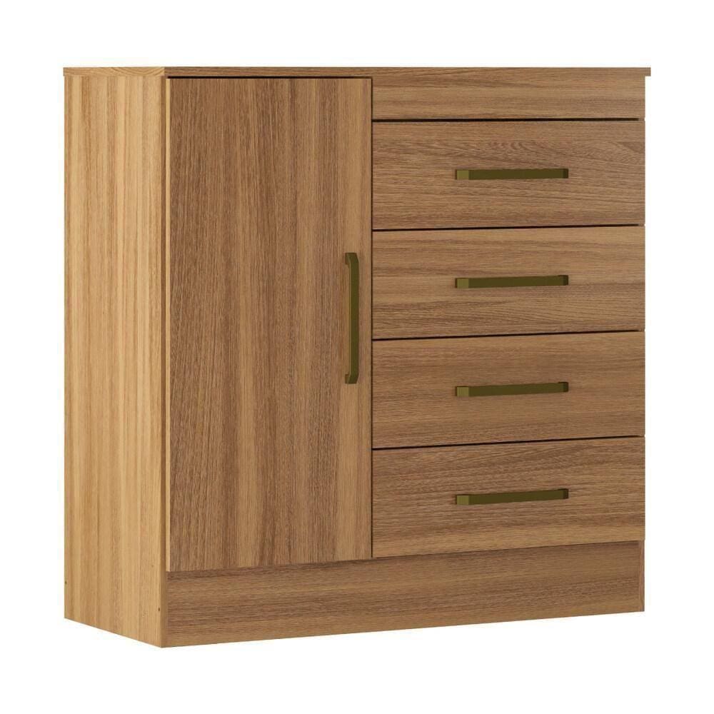 Cômoda Com 1 Porta e 4 Gavetas Cr40115 Amêndola Amêndola