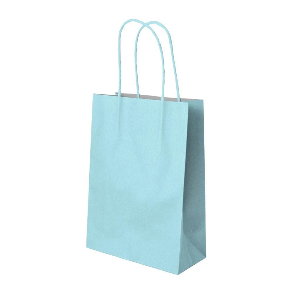 Sacola Kraft Azul Bebe  17,5X8,5X21,5Cm Com 30 Unidades.