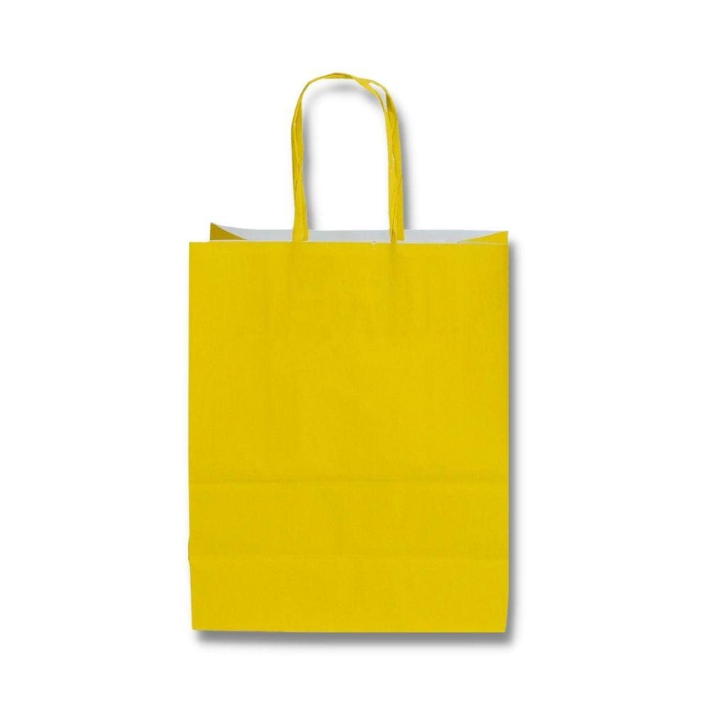 Sacola Para Presente Kraft Amarela 17,5X8,5X21,5 C/ 50 Un.