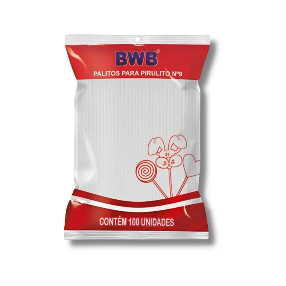 Palitos P/ Pirulito BWB Pequeno Branco C/70x100 Un.