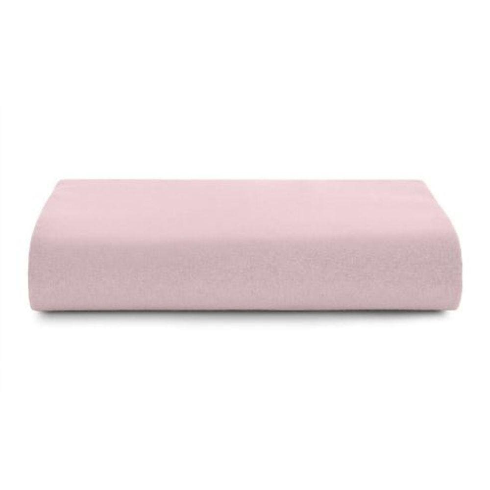 Lençol com Elástico Casal Malha Fio Penteado 100% Algodão - Rose Natural - Altenburg
