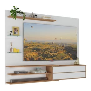 Painel Tv Até 65" 1 Porta Multimóveis Mp1064 Branco/rustic