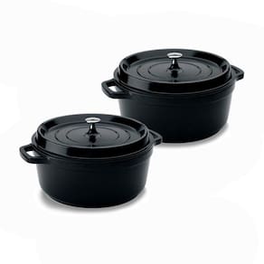 Kit Conjunto Caçarola Hercules Revestimento Ceramico Indução Preto 4,3L + 4,3L