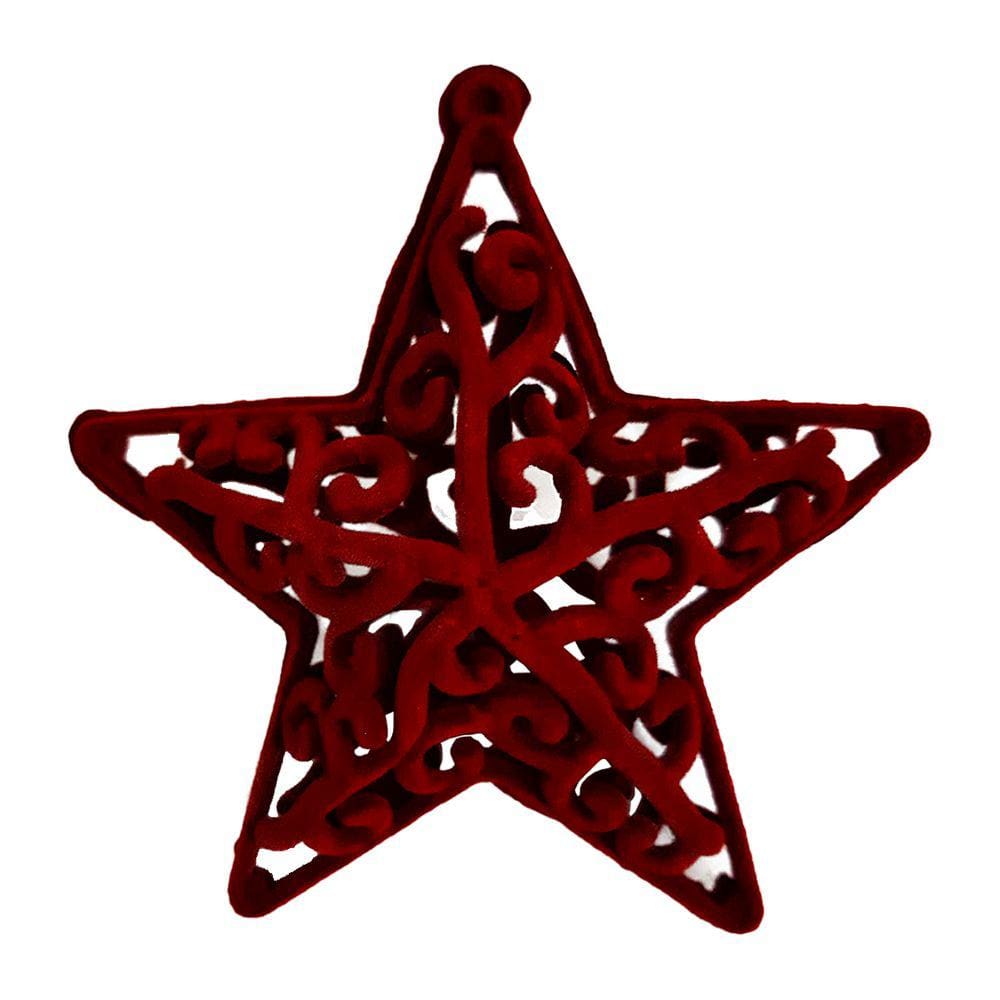 Enfeite de Natal Estrela Vazada Camurça