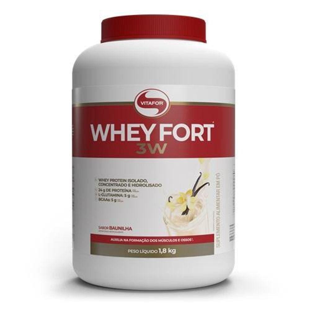 Whey Fort 3W 1,8Kg Zero Açucar Vitafor Custo Beneficio