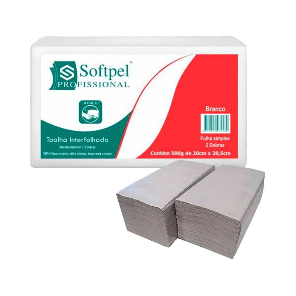 Toalha Interfolha Softpel (20X20,5 Cm.) C/ 500 Gr.