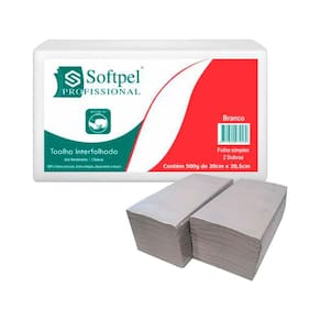 Toalha Interfolha Softpel (20X20,5 Cm.) C/ 500 Gr.