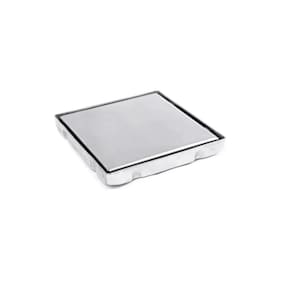 Ralo Oculto Bruno Acabamentos 10x10cm - Metal Preto Escovado