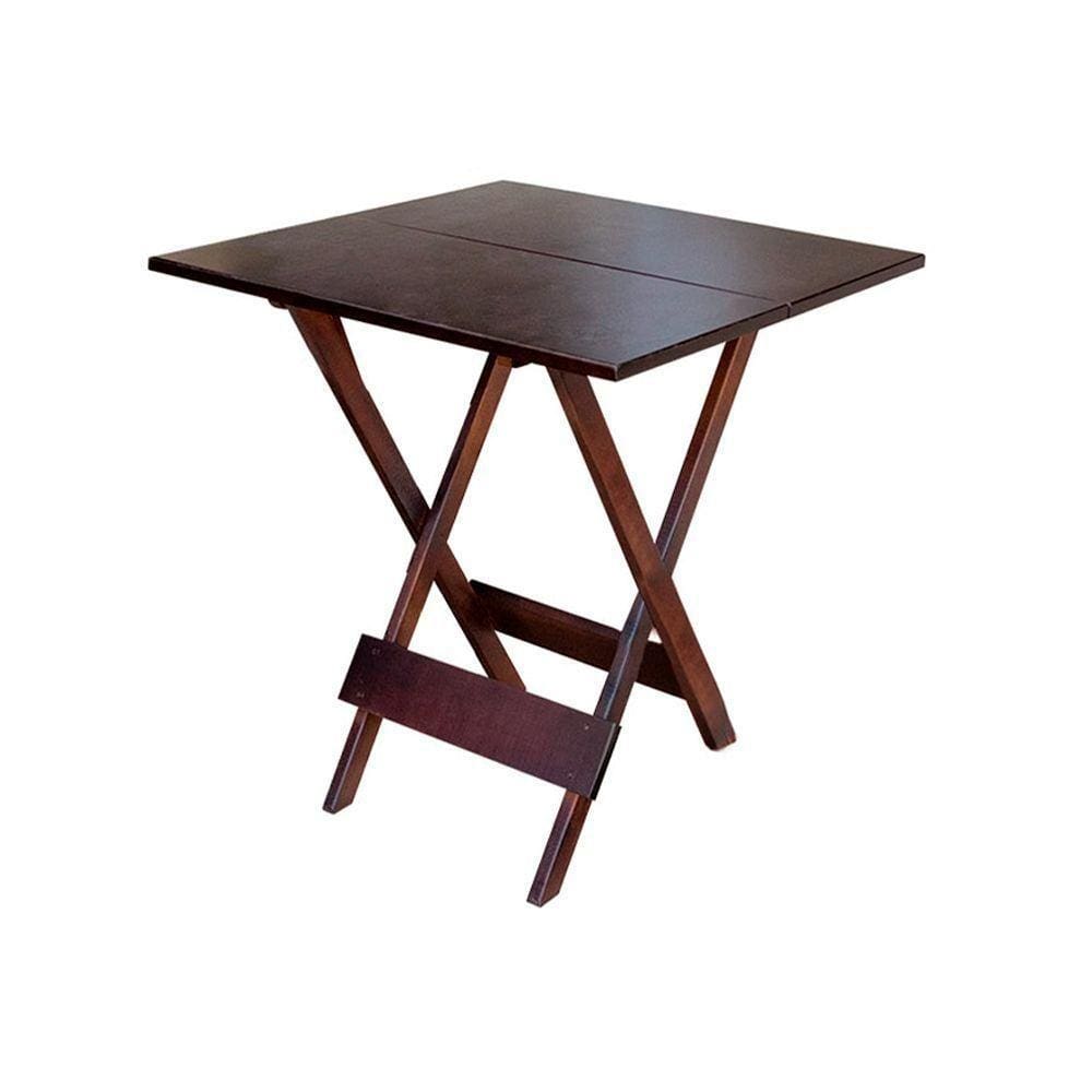 Mesa Para Bar E Café Dobravel De Madeira 90x90 - Imbuia - Marrom