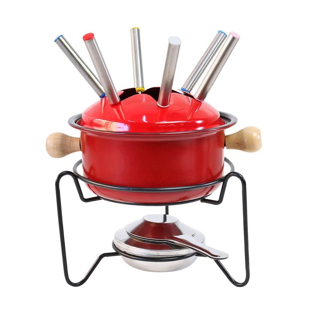 Jogo Para Fondue Esmaltado Com 10 Peças