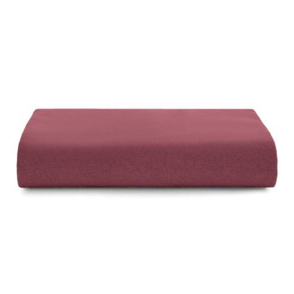 Lençol com Elástico Queen Malha Fio Penteado 100% Algodão - Vermelho - Altenburg