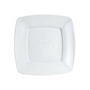 Prato Quadrado 21 Cm Branco C/ 10 Un.
