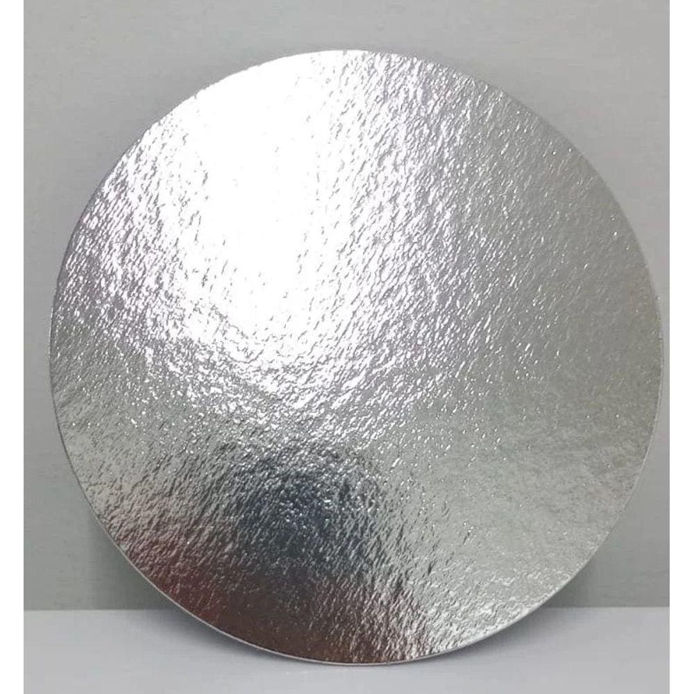 Kit 10 Unidades Cake Board para Bolo Disco Prata 28cm
