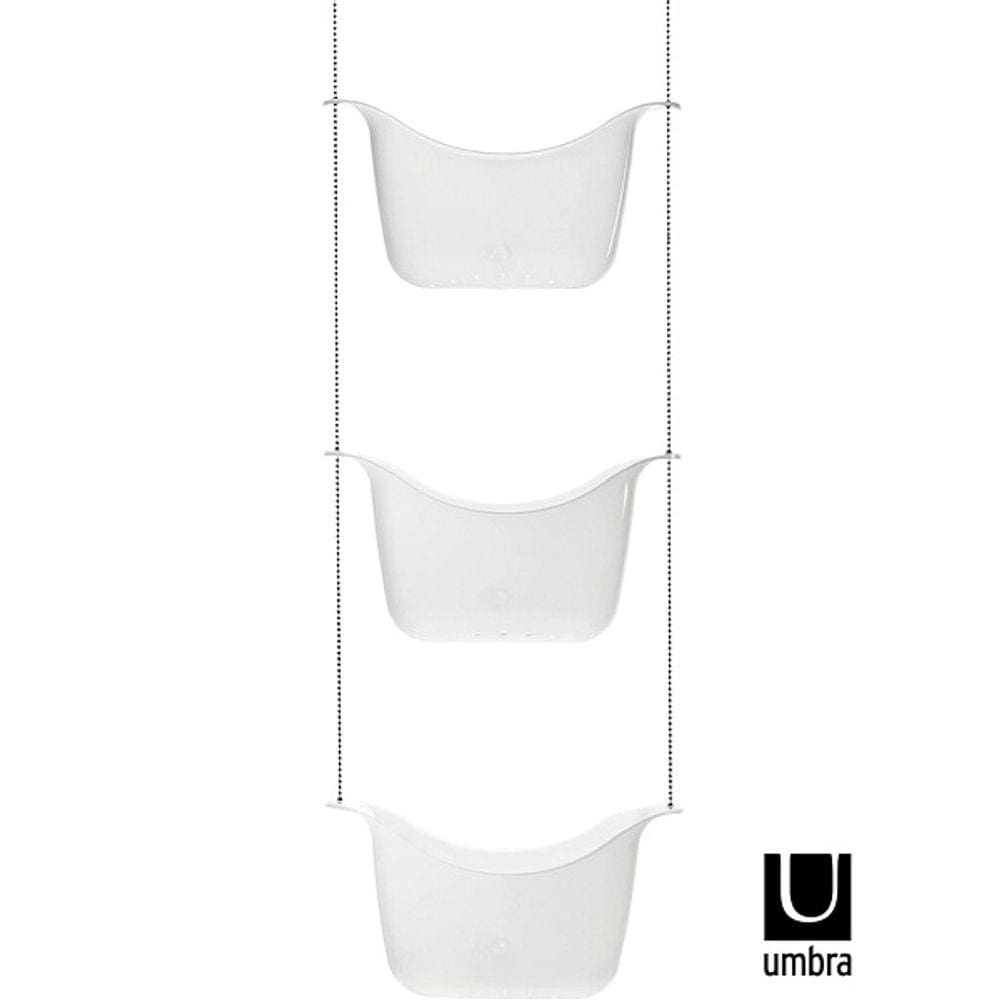 Porta Shampoo Linha BASK com 3 Cestos de Suspender UMBRA