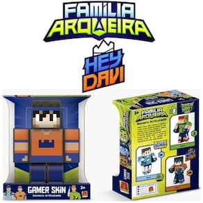 Boneco Articulado 25CM HEY Davi Minecraft Familia Arqueira