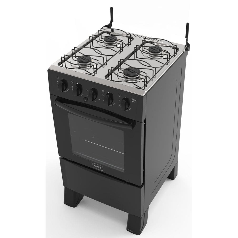 Fogão Ares Plus 4 Bocas Bivolt Preto