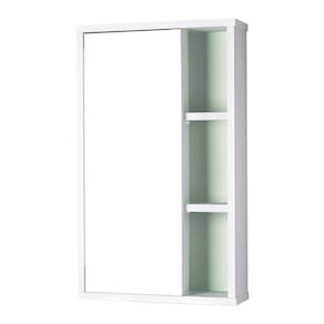Espelho para Banheiro com Armário Milano Branco e Verde Menta