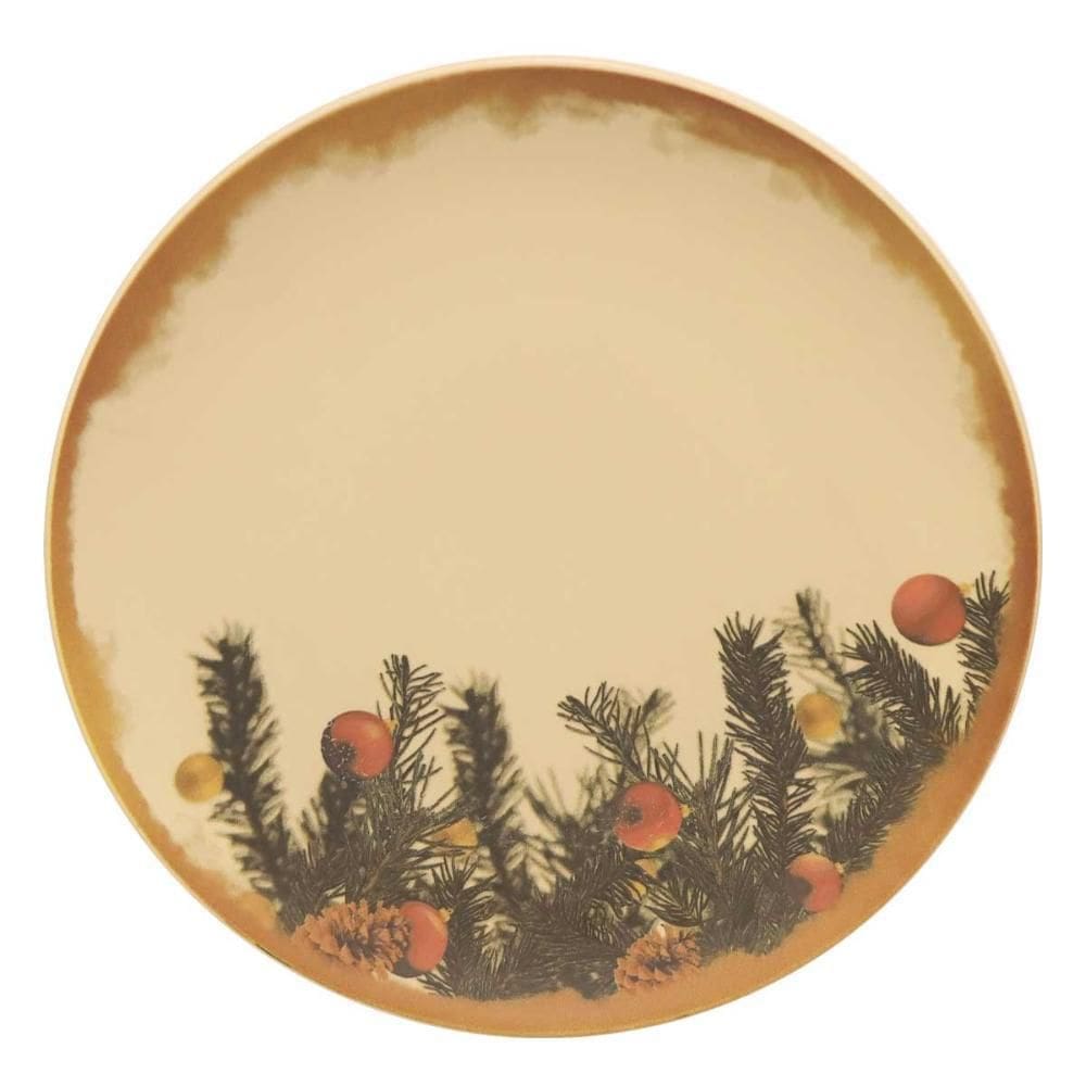 Jogo de Pratos Natal Iluminado Oxford 6 Peças 20 Cm Multicor