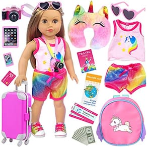 Conjunto de viagem para bonecas com 23 unidades