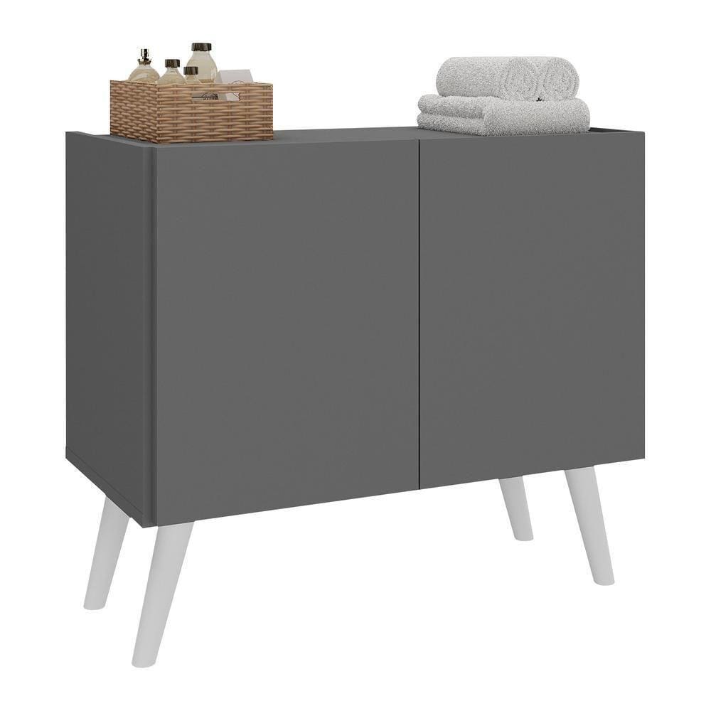 Gabinete Banheiro 62,5cm Multimóveis Mp5045 Grafite/branco