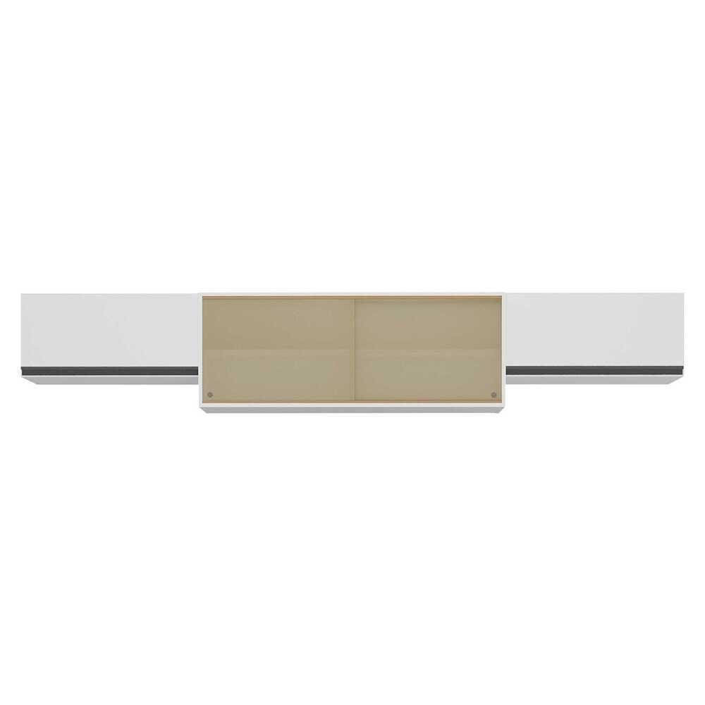 Kit 3 Armários De Cozinha Aéreos 4 Portas Veneza Multimóveis Mp2152 Branco/preto Branco/preto