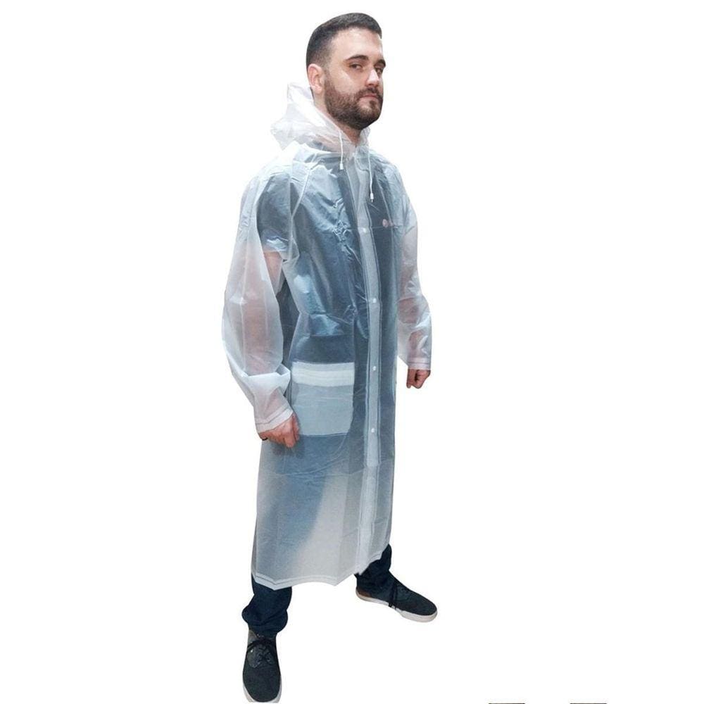 Capa de Chuva PVC Adulto Transparente - Tamanho M/GG