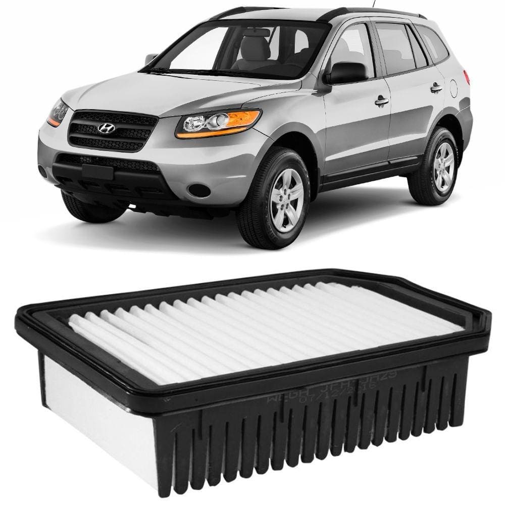 Filtro Ar Hyundai Santa Fé 2.7 2006 A 2009 Metal Leve