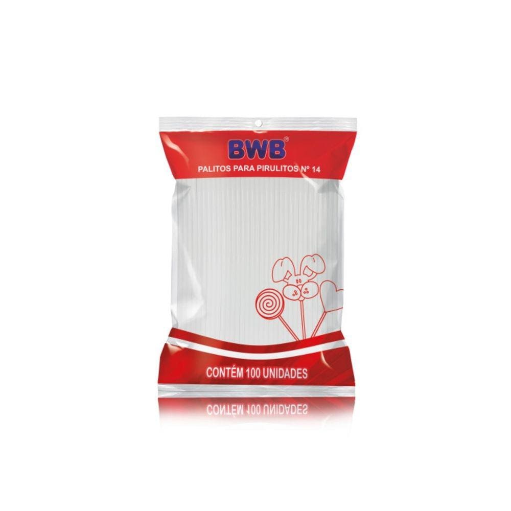 Palitos Para Pirulito BWB Médio Branco N° 14 Cm C/ 4000 Un Bwb
