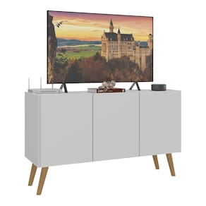 Rack Retrô Tv Até 32" Multimóveis Mp1067 Branco/natural