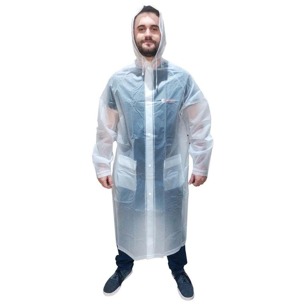 Capa de Chuva PVC Adulto Transparente - Tamanhos M, G, GG