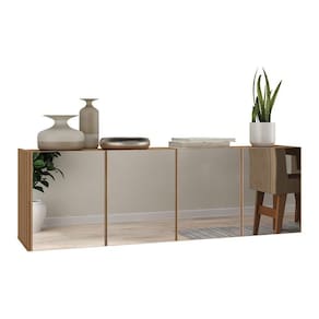 Aparador Buffet Suspenso Com Espelhos 4 Portas Multimóveis Mp8005 Rustic Rustic