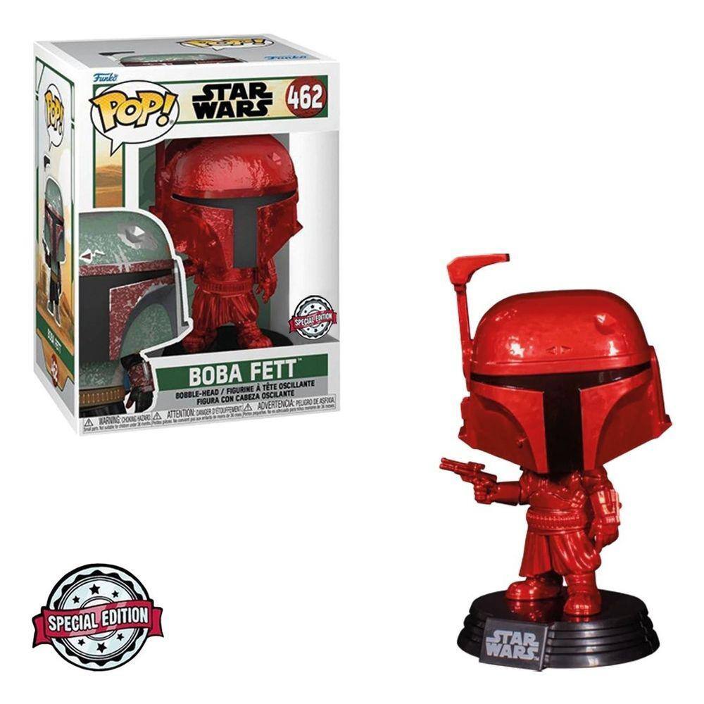 Funko Pop Star Wars The Mandalorian Boba Fett Red Chrome