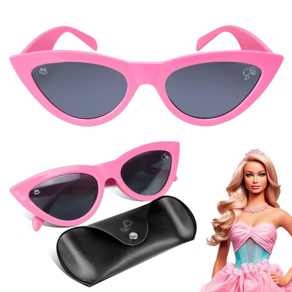 Óculos Infantil barbie rosa +case