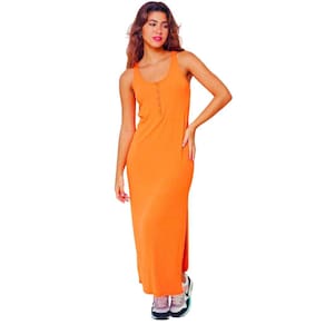 Vestido Midi Regata Riu Kiu Sevilla Laranja 10668