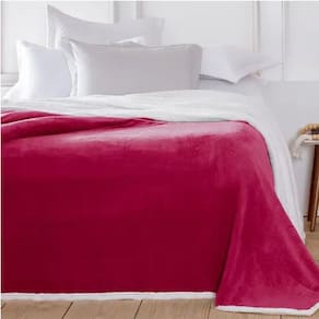 Cobertor Casal 2,20 x 1,80m - Linha Austria Com Sherpa - Vermelho - Corttex