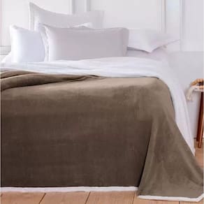 Cobertor Casal 2,20 x 1,80m - Linha Austria Com Sherpa - Marrom - Corttex
