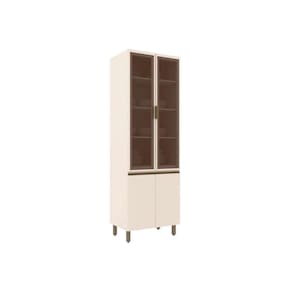 Cristaleira de Cozinha Connect c/4 Portas c/2 Vidro 71x51x220cm Off White - Henn